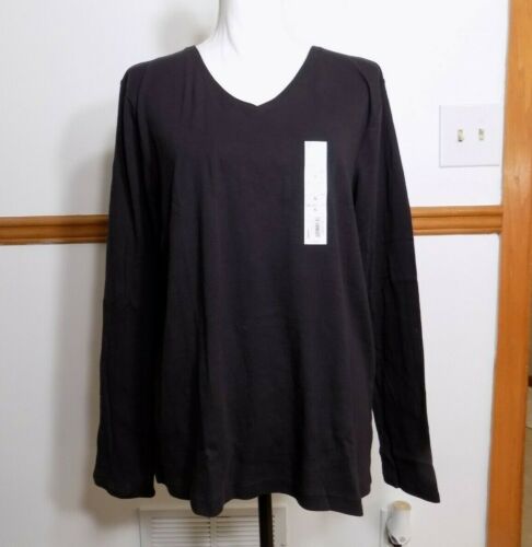 Croft & Barrow Women's Black Long Sleeve T-Shirt, Size XL, *NEW* - Picture 1 of 8