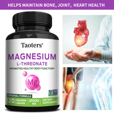 TAOTERS L-Treonato de magnesio 2000 mg – Mejora la memoria y la concentración.