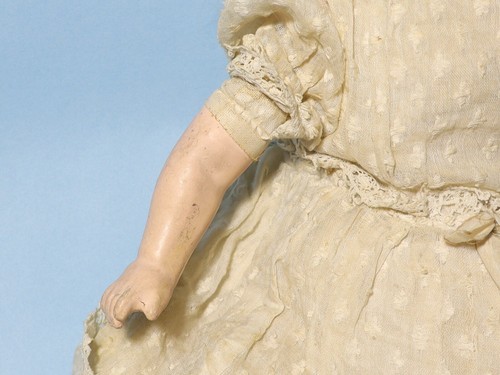 Antique WAX Head Shoulder Doll Closing Eyes Composite Papier Mache Limbs a/f - Picture 6 of 18