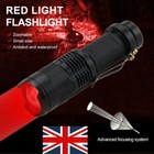 UK Red Light 9-LED Torch Zoom Red Lamp Astronomy Night Vision Camping Flashlight