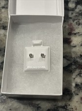 925 Sterling Silver Earrings Unisex Womens Girls Clear CZ Studs In Gift box