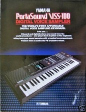 Yamaha VSS100 Portable Sampler Keyboard Original Yamaha Color Brochure Sheet.