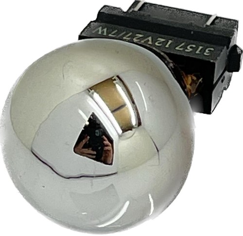 2 x 3157 replacement chrome silver amber indicator bulb 12v PY27/7W 183 - Picture 4 of 7