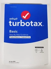 Intuit TurboTax Basic Federal + Efile 2020 Mac Windows NEW, Free Shipping 998