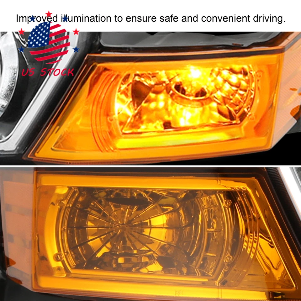 Pair Black Crystal Headlights Fit for 2006-2010 Jeep Commander Foto 4 de 4