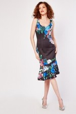 New Bodyflirt Black SPARKLY DIAMANTE Floral Wiggle Dress PLUS Size 32-34 (28-30)