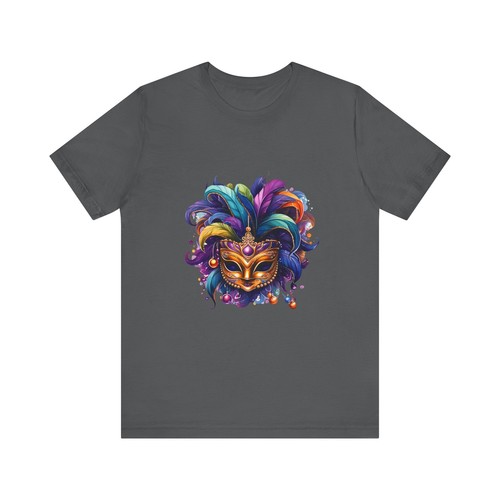 Mardi Gras T-Shirt, Festive Mask Tee, Colorful Carnival Shirt, Party Top, Unisex - Picture 46 of 53