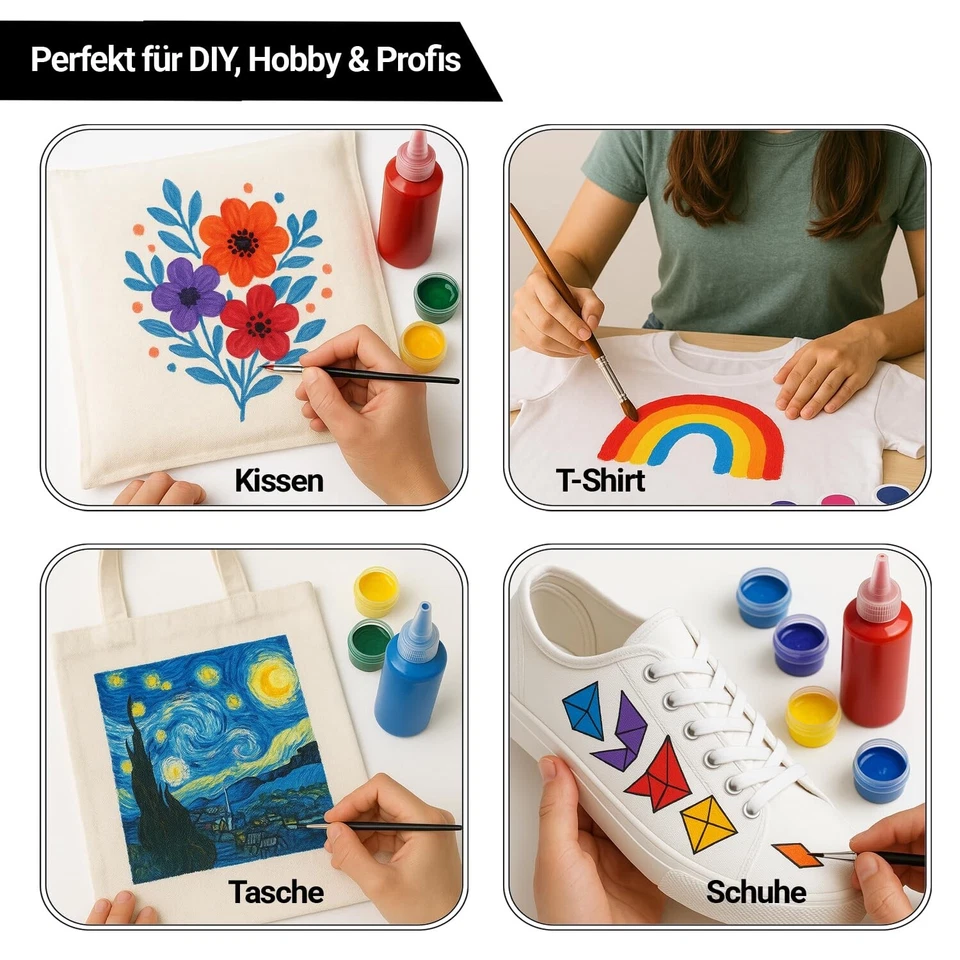 Stofffarbe 500ml. Waschfeste Textilfarbe. Textilmalfarbe, Stoffmalerei - Bild 3 von 3