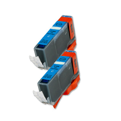 2 PK CYAN Ink Cartridge plus Chip for Canon CLI-221 MP640 MX860 MX870