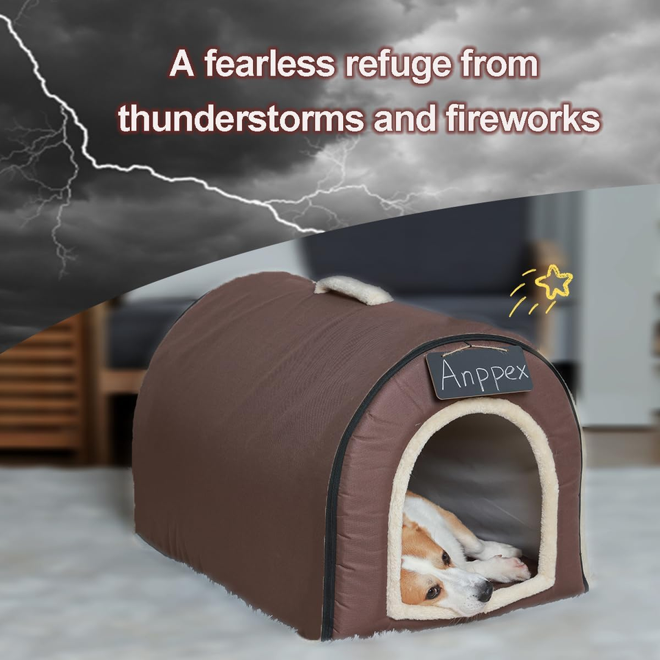 ANPPEX Igloo Dog House, Portable Cat Igloo Bed with Removable Cushion, 2 in 1 Wa eBay