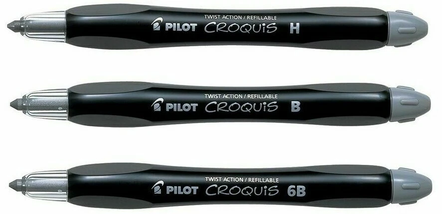 Lápiz de dibujo mecánico Pilot CROQUIS 3,8 mm - Grados 6B-H-B: SCUBA