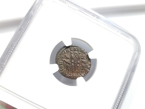 Konstantin I Römisches Reich BI Nummus AE3/4 NGC AU antiker Epfig Hort der Große - Bild 15 von 24