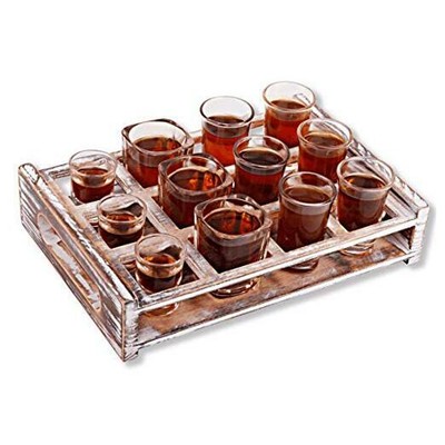 Shot Glass Holder Wood Serving Tray Server 12 A - Shot Glass Tray Holder Shot Glass Holder Wood Serving Tray Server 12 A - Shot Glass Tray Holder