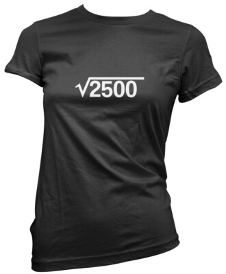 50. Geburtstag Quadratwurzel Damen T-Shirt 50 Jahre Geschenk zur 50. Party Witz