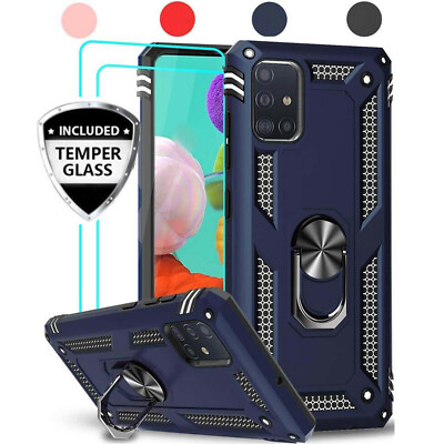 For Samsung Galaxy A51 5G with Tempered Glass Ring Magnet