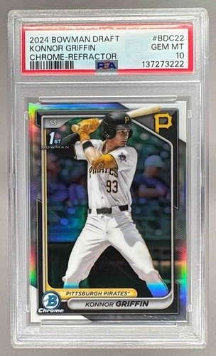 3222 Konnor Griffin 2024 Bowman Chrome Draft #BDC-22 Refractor 1st RC PSA 10