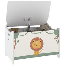 AIYAPLAY Toy Box with Lid, Safety Hinges for Kids, Nursery, Bedroom, Green