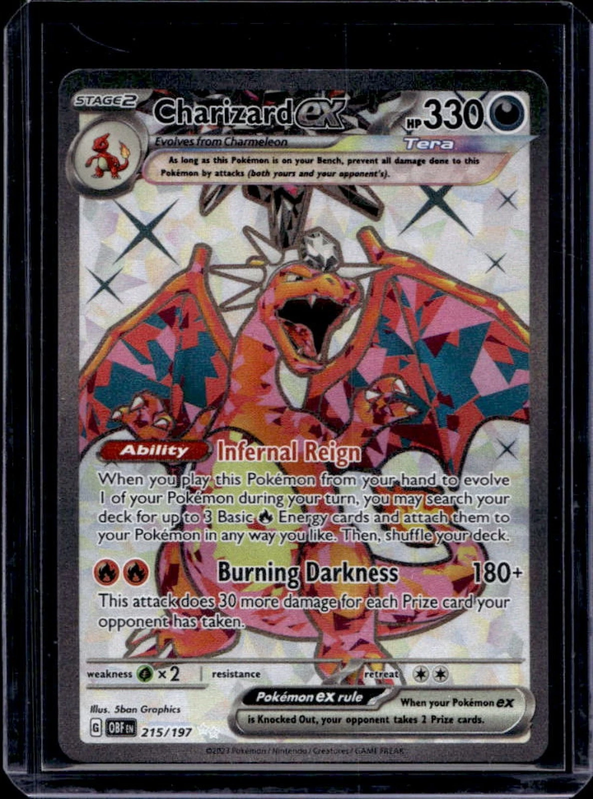2023 Pokemon SV Obsidian Flames Charizard ex Ultra Rare #215/197