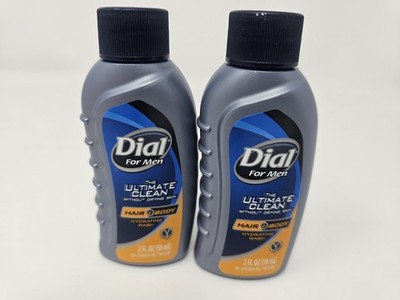 2 Pack Dial For Men Ultimate Clean Hair + Body Wash Travel Size 2 oz