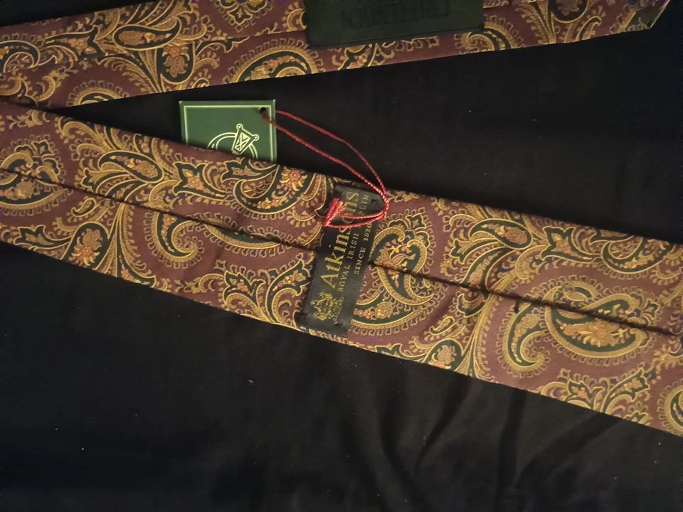 Corbata Atkinsons Royal Irish Popelín Crittenden nueva con etiquetas hecha en Irlanda Foto 2 de 4