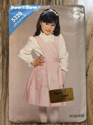 See & Sew 5320 Sz 2-3-4 Childs Dress Jumper Pinafore Below Mid Knee