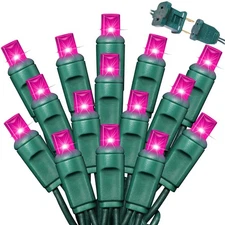 Pink Christmas String Lights, 50 LED 25 Feet Mini Valentine's Light,Waterproo...
