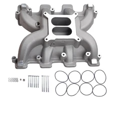 Satin Aluminum Dual Plane Carb Intake Manifold For GM LS1 5.3L LS2 6.0L 300-130