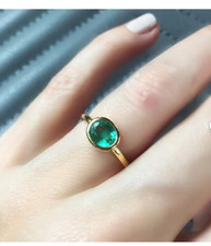 Natural Emerald Ring 925 Sterling Silver Ring Handmade Ring Wedding Ring