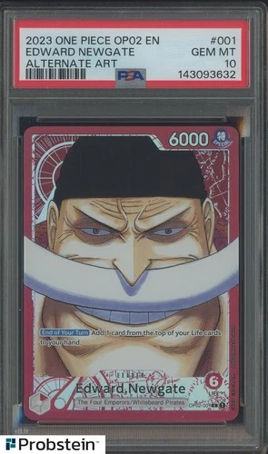 2023 One Piece OP02 EN #001 Edward Newgate Alternate Art PSA 10 GEM MINT