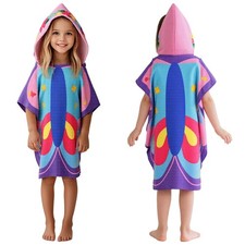 Kids Beach Towel,100 Cotton Bath Towel with Hooded, Super Absorbent Girl Pon...