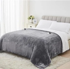 Homemate Heated Electric Blanket Queen Size - 84"x90" Heating Bed Blanket Throw