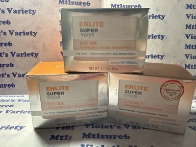 3 ENLITE SUPER FACE GLOW FOR IT (1) EXFOLIATING (2) PURIFYING TREATMENT MASK NEW