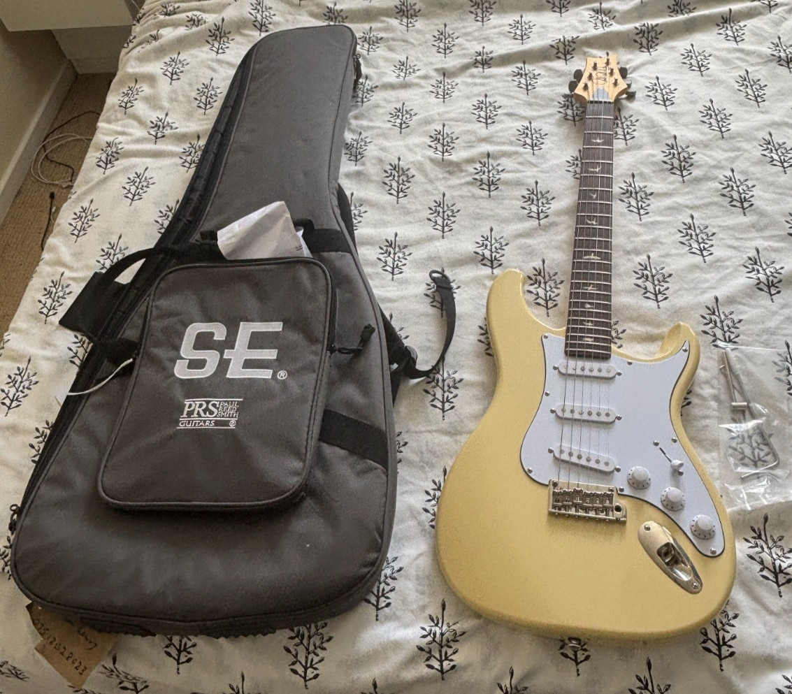 PRS SE Signature John Mayer Silver Sky, Moon White (2022) with Gig Bag