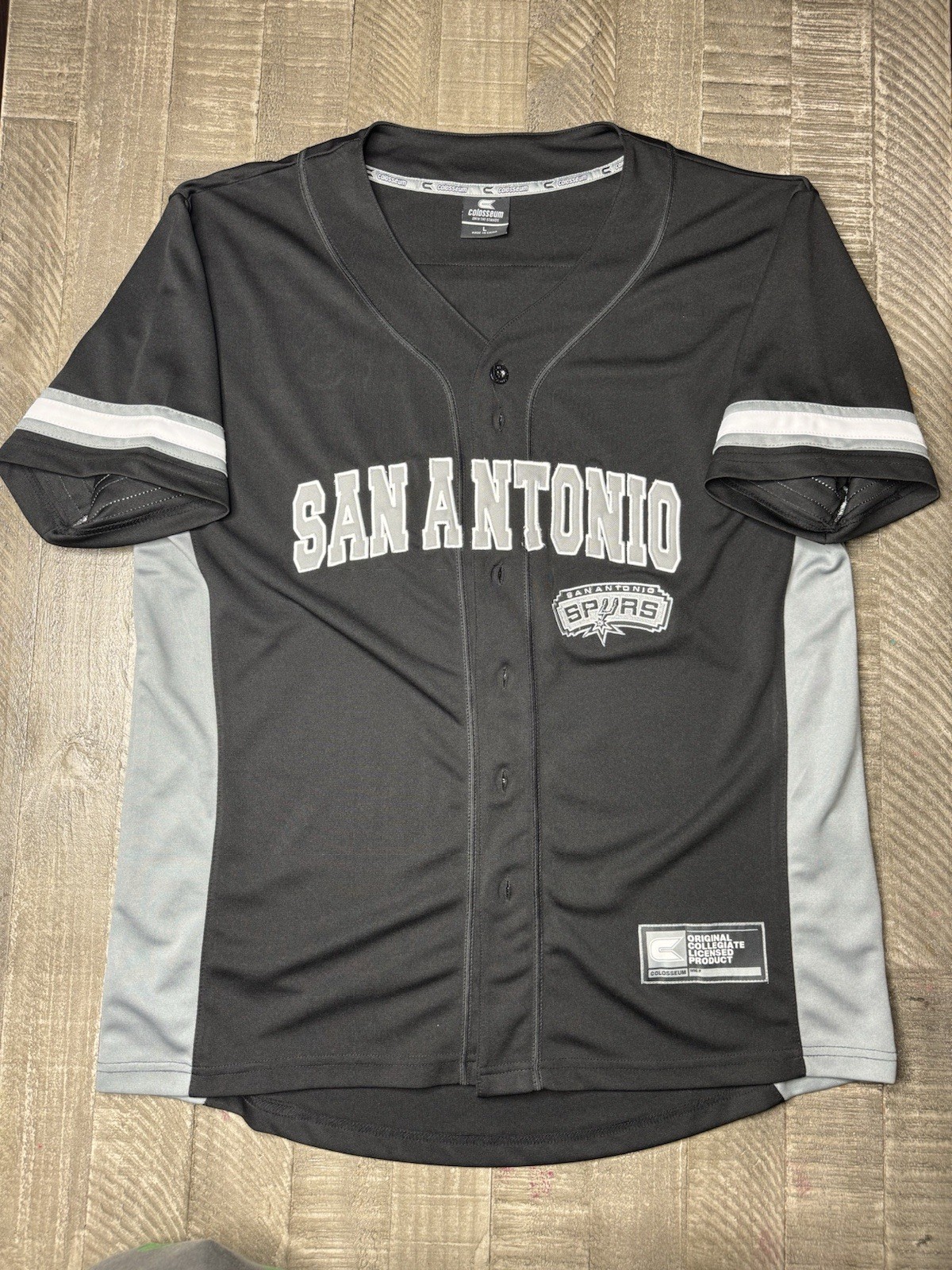 Vintage San Antonio Spurs Baseball Jersey Size large colosseum black