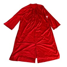 Vintage Vanity Fair Red Nylon Tricot Robe XLG Peignoir Bright Bed jacket light