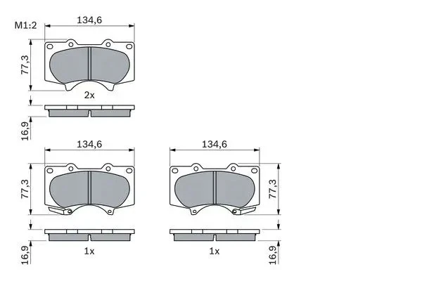 Plaquettes de frein 0 986 494 153 BOSCH pour TOYOTA MITSUBISHI - Photo 3/4