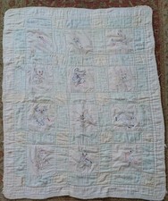 Vintage/Antique Handmade Embroidered Baby's Quilt Throw Blanket