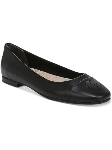 GIANI BERNINI Womens Black Aerinn Square Toe Slip On Leather Ballet Flats 6.5 M