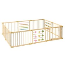 Foldable Baby Playpen with Door Panel and Built-in Toys   8 or 10 Panel Play