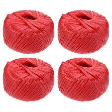 4 Rolls Polyester Nylon Plastic Rope Twine, 80m/262ft Plastic Rope, Red