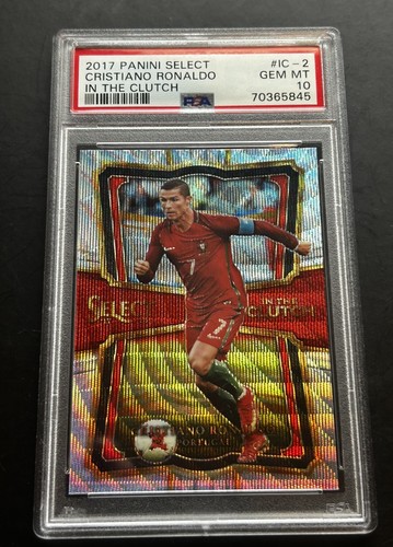 2017 Panini Select Cristiano Ronaldo In the Clutch Prizm PSA 10 Gem Mint