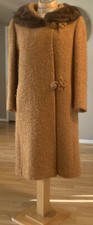 Vintage Womans Winter Coat Mink Collard Rust EUC Size Med Estate find