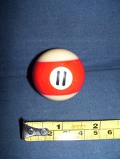 MIni Billiards Ball Red Stripe 11 Used For Replacement 1 1/3 Inches