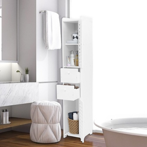118cm Bathroom Storage Cabinet Organiser Cupboard Shelf Laundry Toilet Tall Slim - Picture 4 of 12