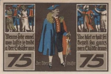 75 PFENNIG 1921 City of ROTHENBURG OB DER TAUBER Bavaria UNC GERMANY #PH895.U