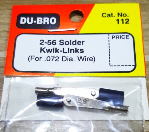 Dubro #112 2-56 Solder Kwik-links for .072 Diameter Wire - Afbeelding 1 van 2