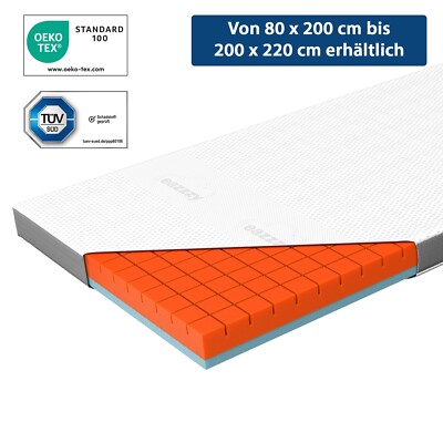 Genius Eazzzy Premium Cube Topper 200x200x9cm für Matratze 2-Seiten-Wendetopper