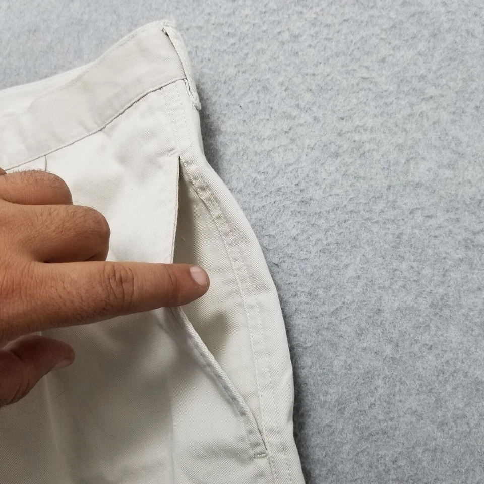 Trader Bay Shorts Mens 38 Off White Chino Casual Pockets Pleated Outdoor - Image 4 of 4