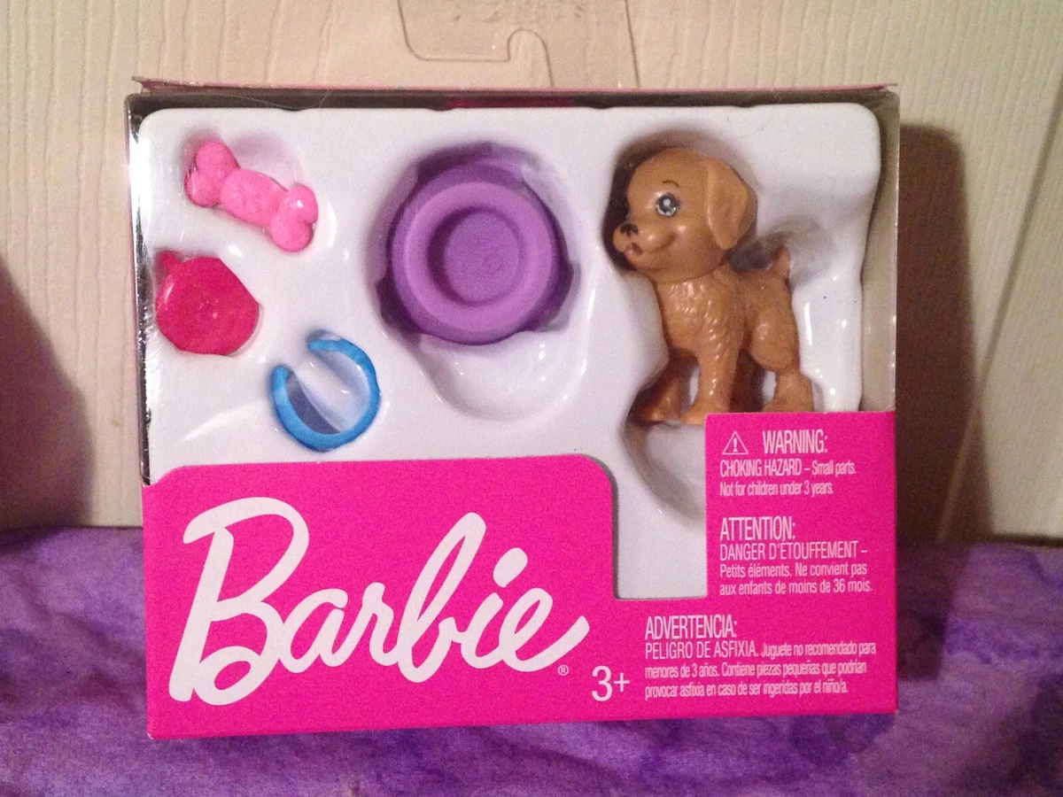 Barbie pets little tan Puppy Dog Pet figure toy Mattel plastic miniature animal