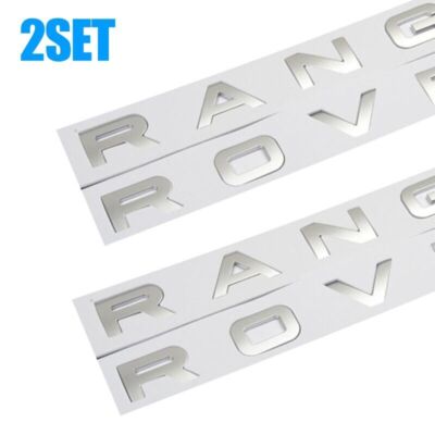 MATTE SILVER FRONT HOOD & REAR LIFTGATE EMBLEM FOR RANGE ROVER SPORT EVOQUE SET